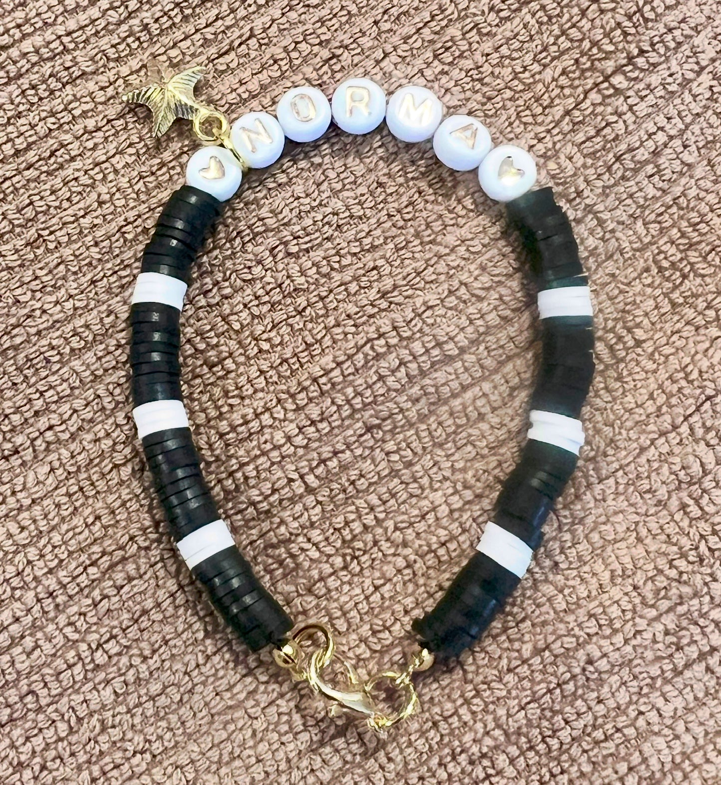 Handmade Personalized 7in Heishi Clay Bead Bracelet