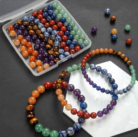 50 Pcs Natural Gemstones Beads 8mm Jewelry Making