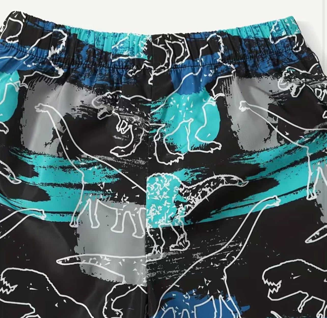 2 pc Colorful Boys Dinosaur Print Shorts and crew Neck T-shirt