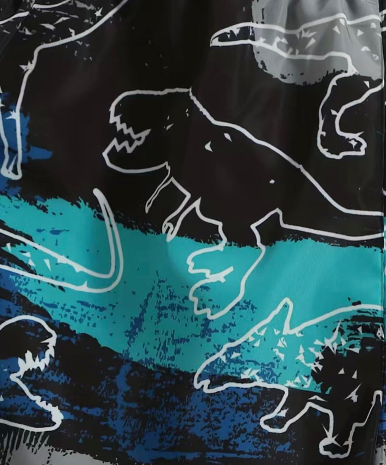 2 pc Colorful Boys Dinosaur Print Shorts and crew Neck T-shirt