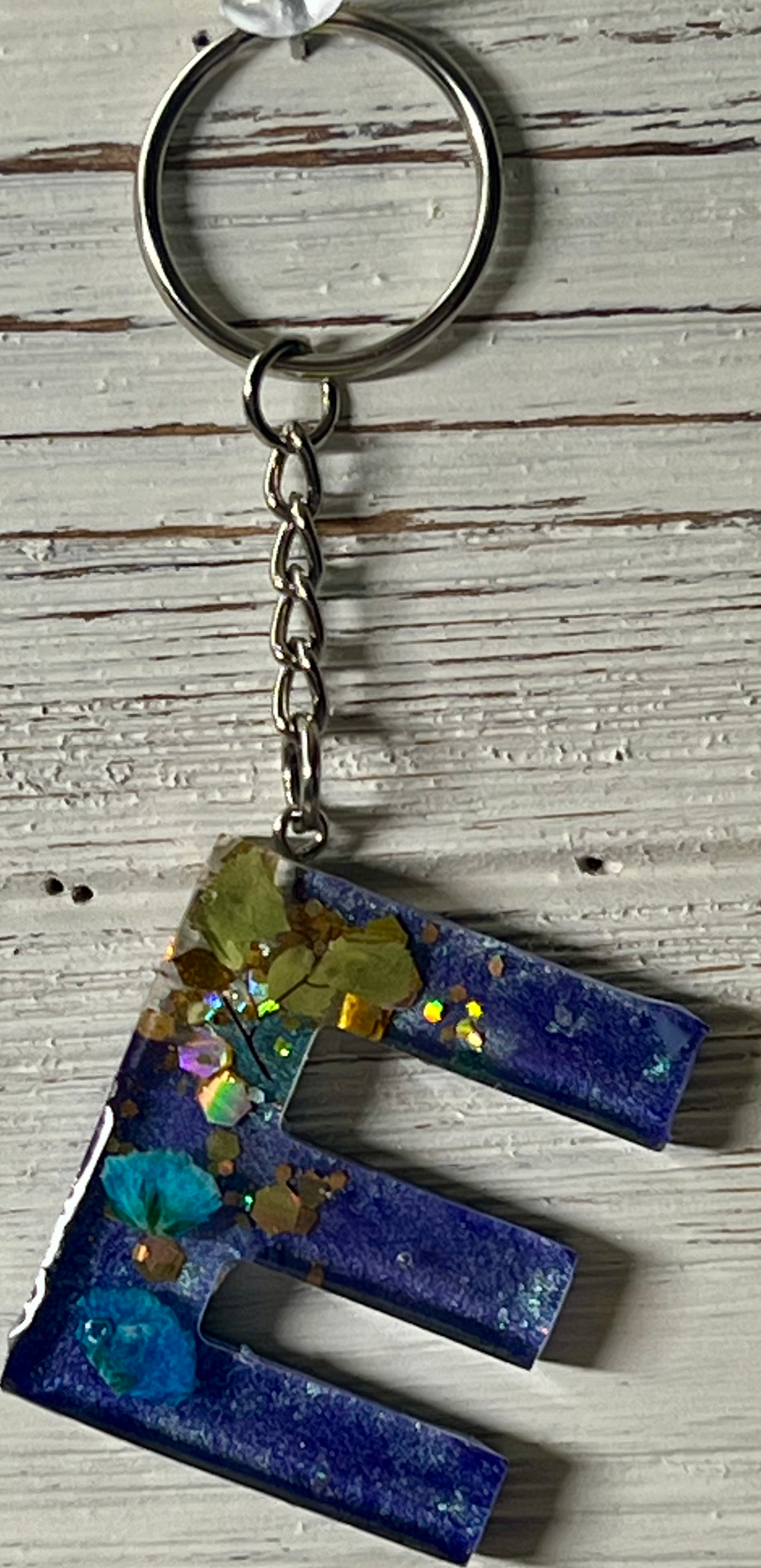 Resin Keychain Handmade 1 1/2 in tall