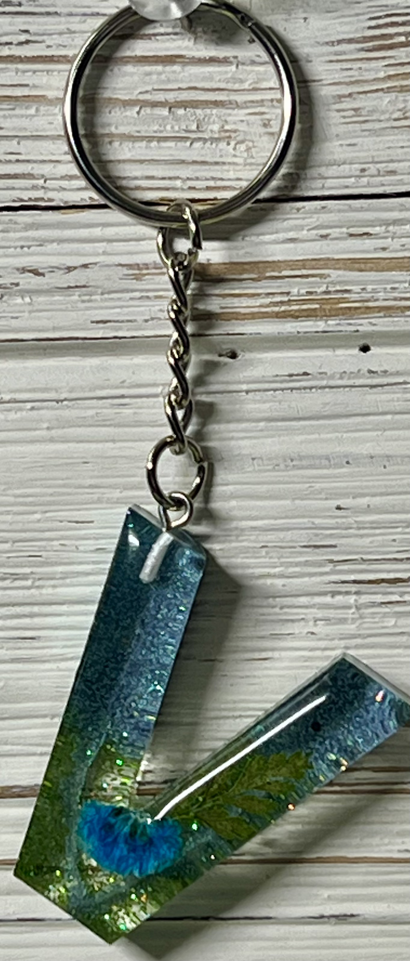 Resin Keychain Handmade 1 1/2 in tall