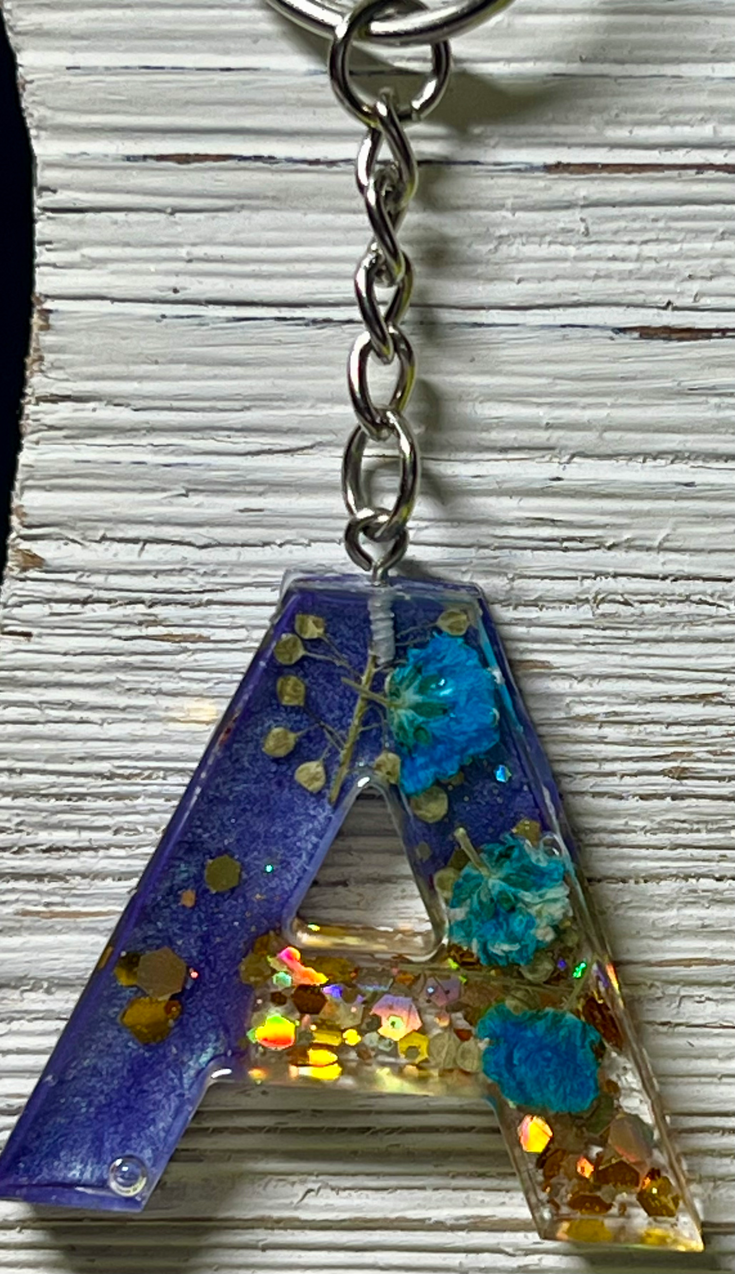 Resin Keychain Handmade 1 1/2 in tall