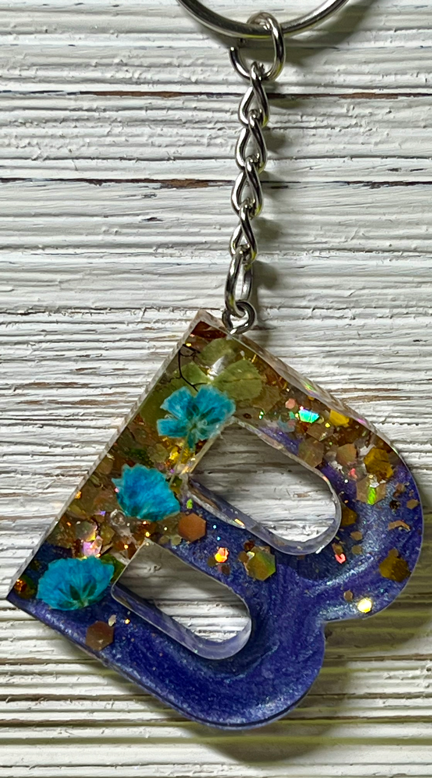 Resin Keychain Handmade 1 1/2 in tall