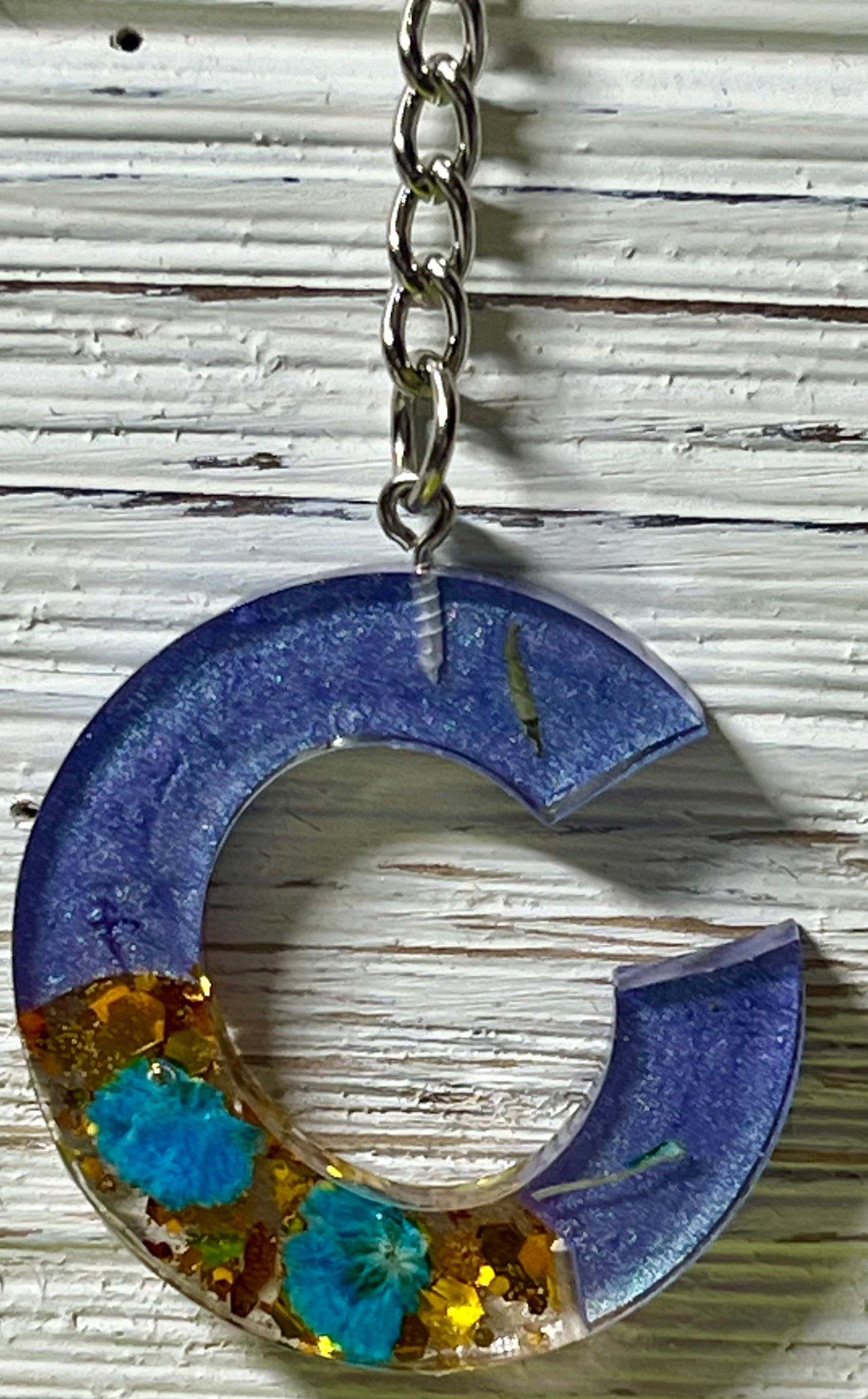 Resin Keychain Handmade 1 1/2 in tall