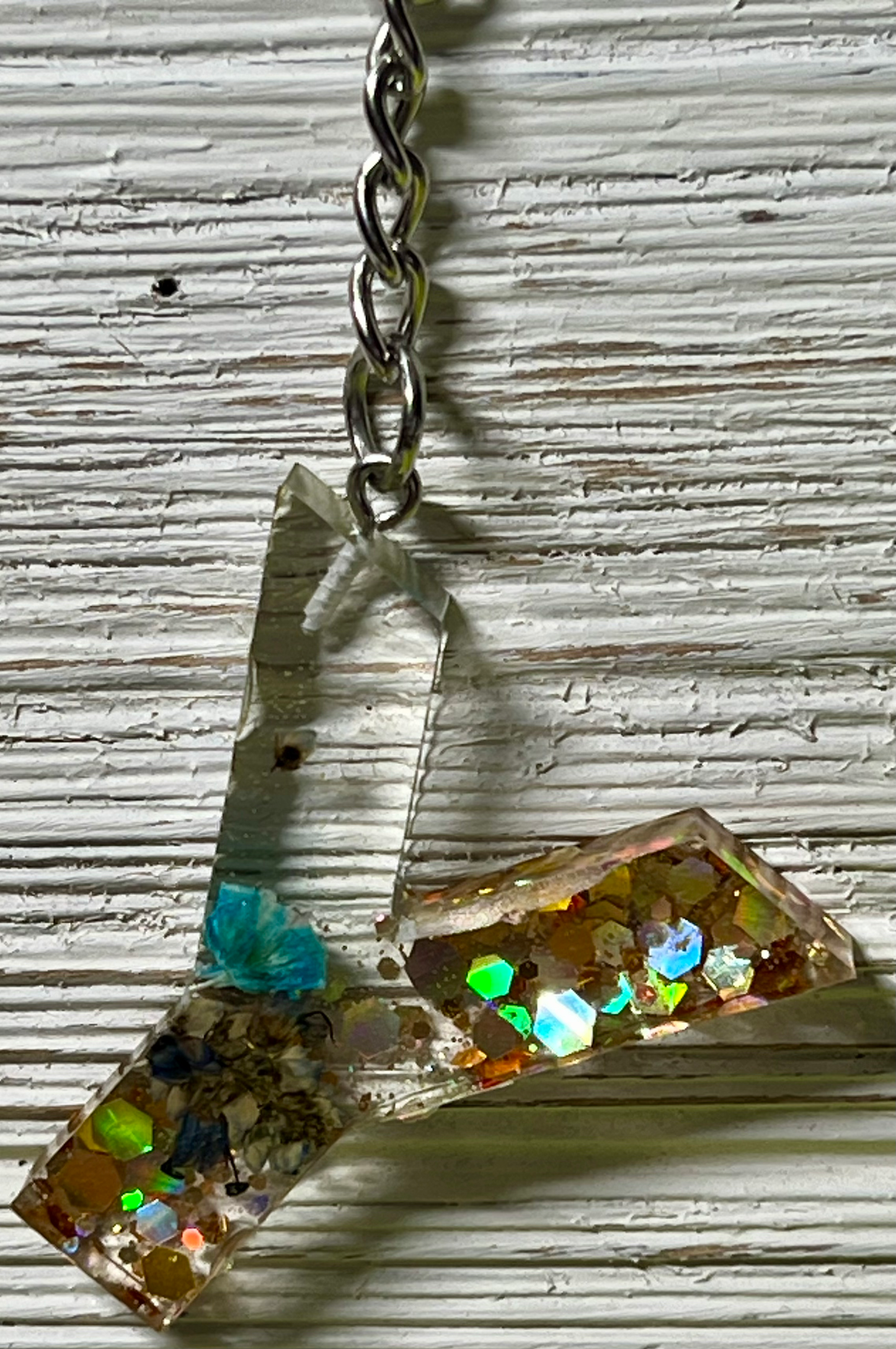 Resin Keychain Handmade 1 1/2 in tall