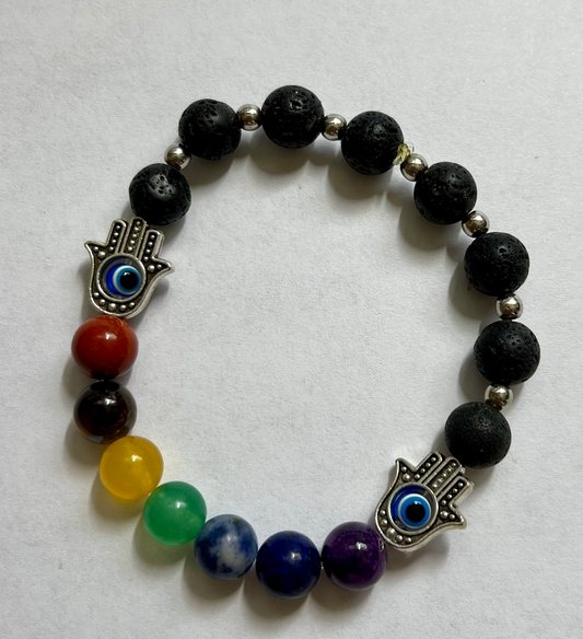 Chakras bracelet Natural Gemstones 7 in" for Men and Women