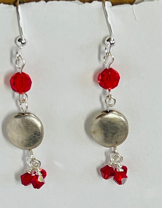 Handmade RED Glass Handmade Fashion Earrings Nickel Free