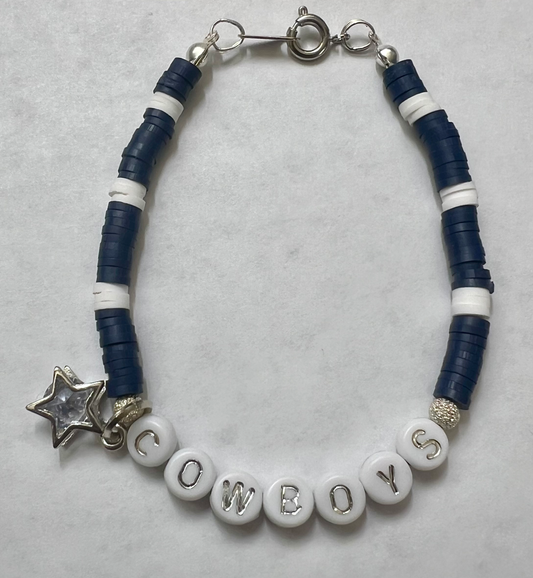 Handmade Cowboys 7-8in Heishi Clay Bead Bracelet