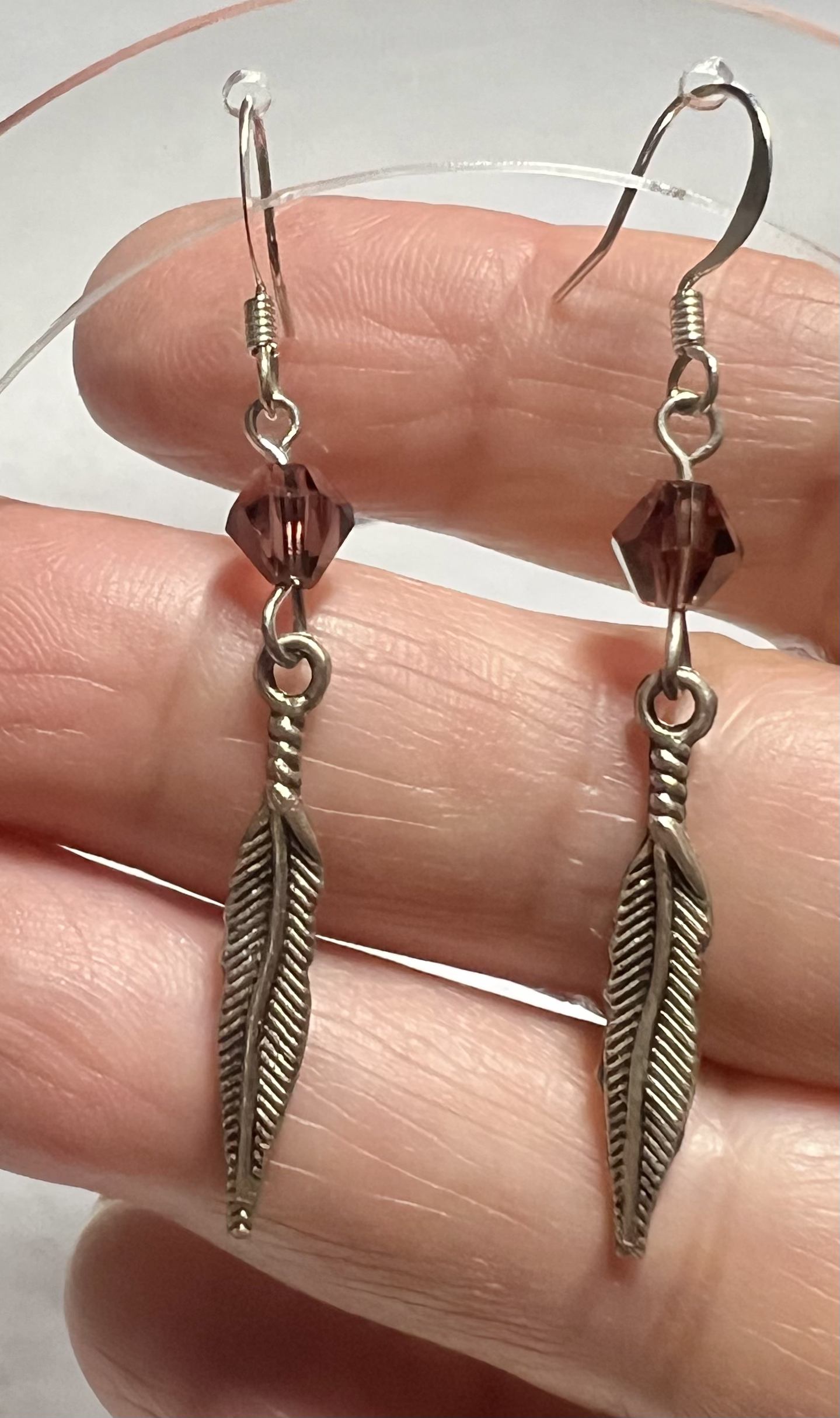 Antique Silver Leaf Dangling Earrings