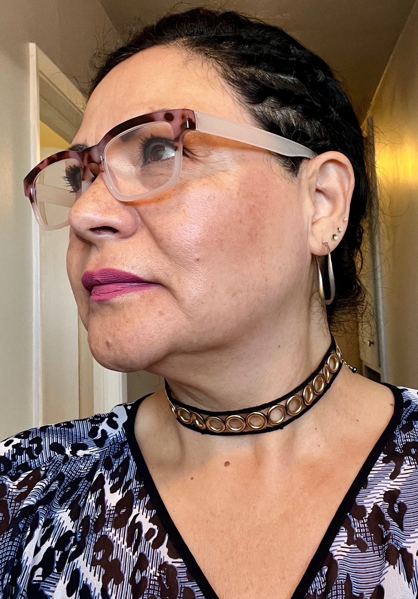 Handmade 16" Black Fleather Choker