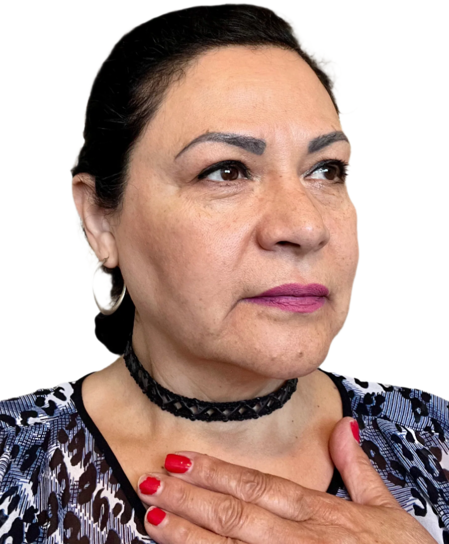 Handmade 16" Black Fleather Choker