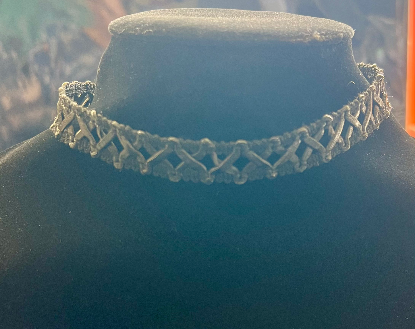 Handmade 16" Black Fleather Choker