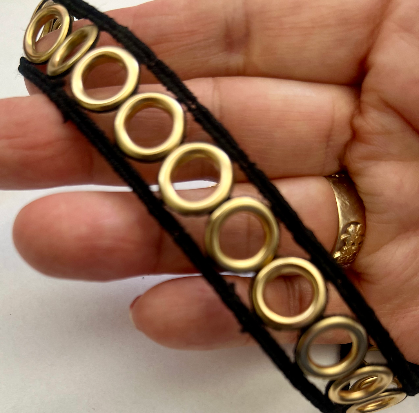 Handmade 16" Black Gold Plated Circle Choker