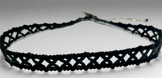 Handmade 16" Black Fleather Choker
