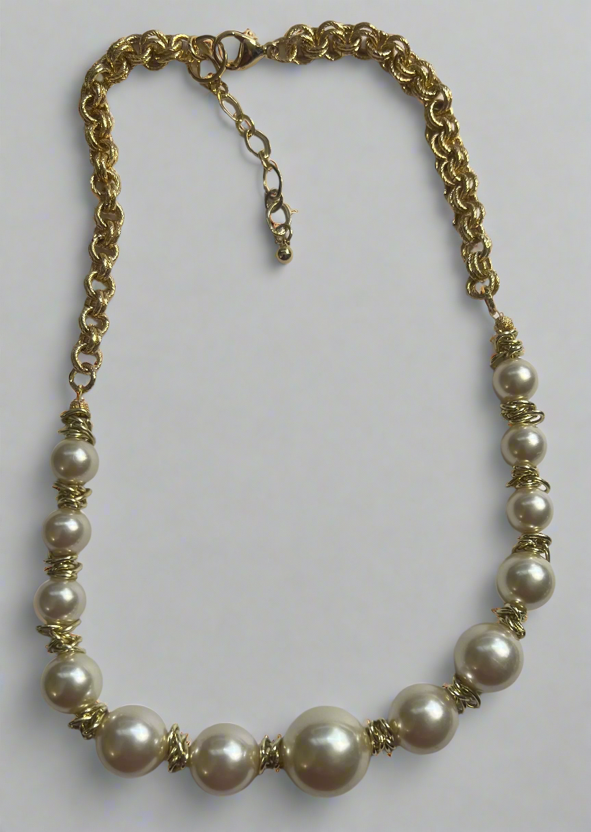 Pearl Silver Or Gold Plated Necklace 18in