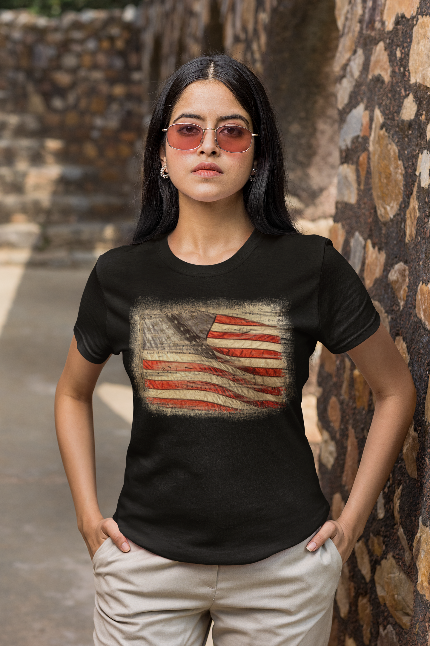 Flag Handmade Short Sleeve Women't T-shirt Small-4XL  Patriot