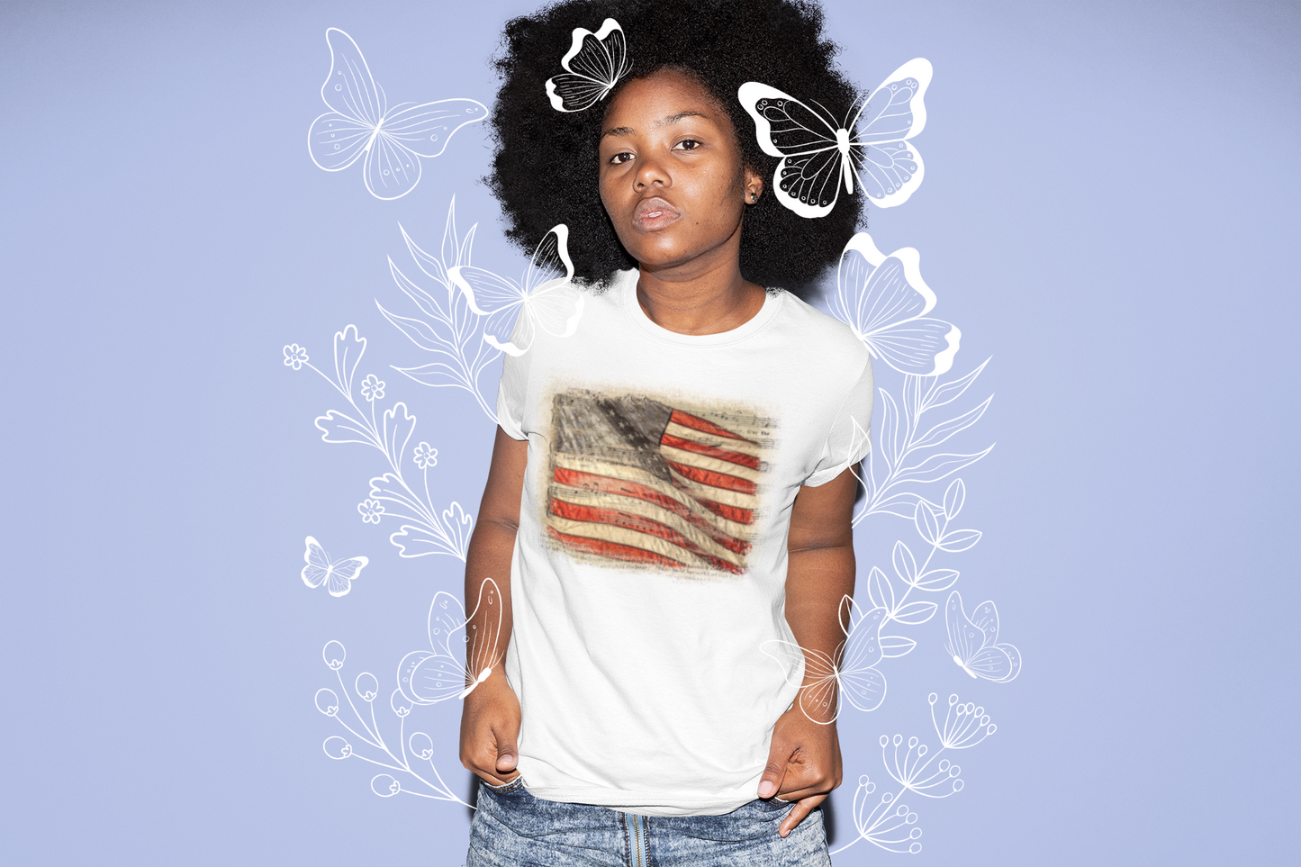 Flag Handmade Short Sleeve Women't T-shirt Small-4XL  Patriot