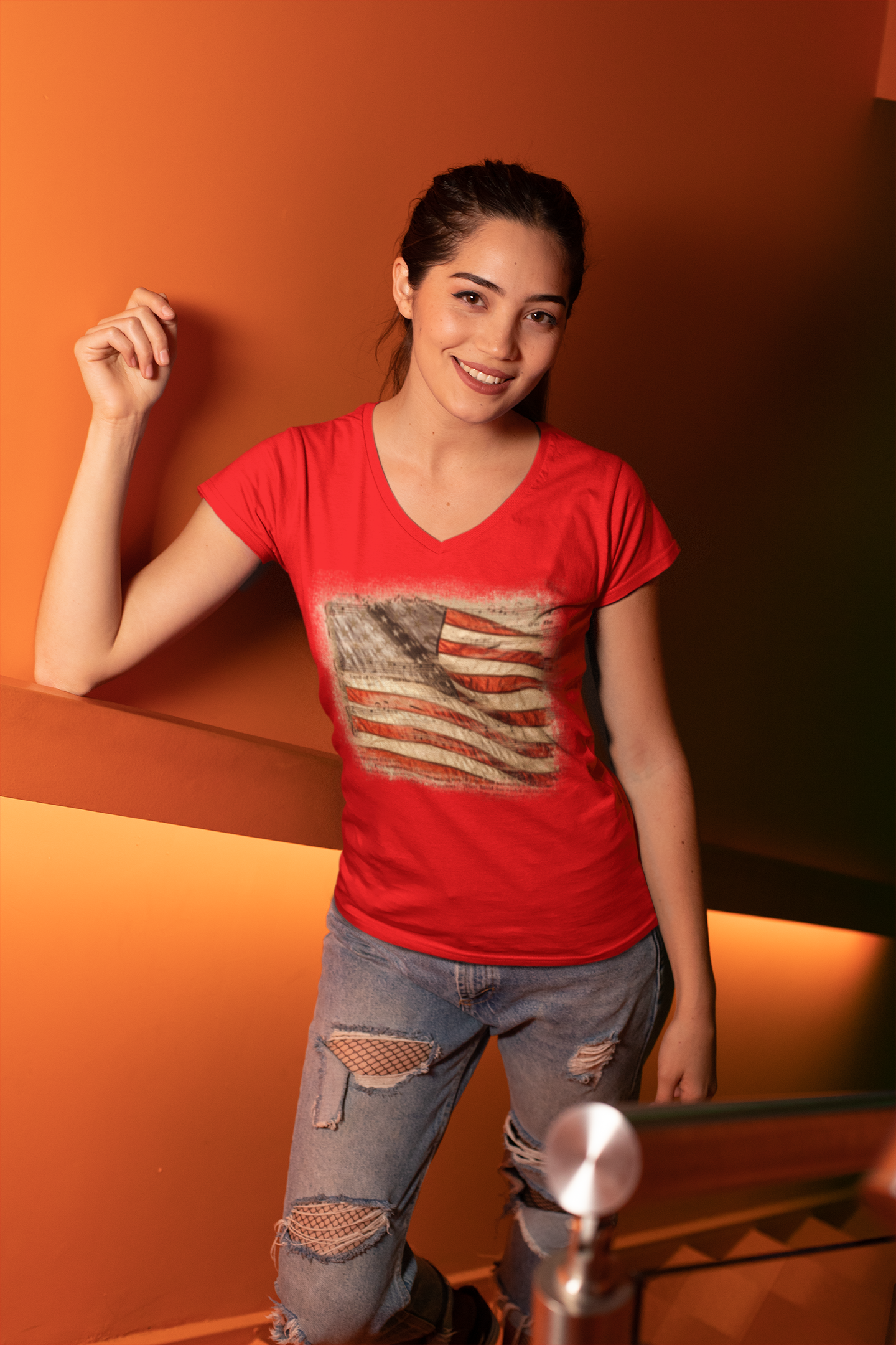 Flag Handmade Short Sleeve Women't T-shirt Small-4XL  Patriot